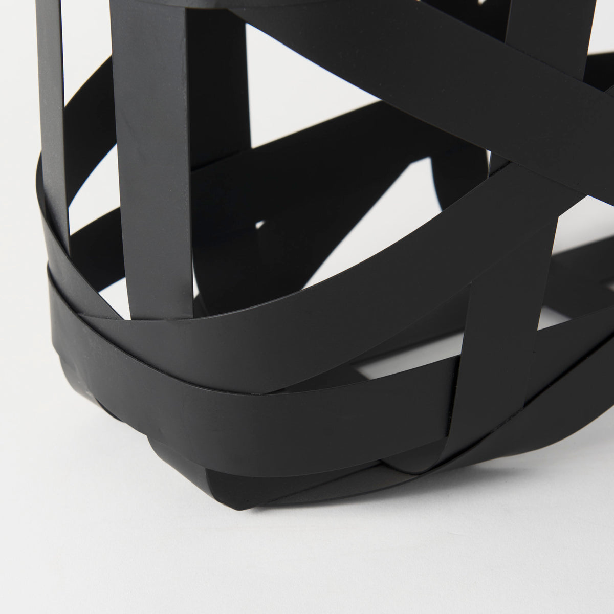 Tyrell Black Iron Metal Baskets - Set of 2-Decorative Baskets-DECOROLALA