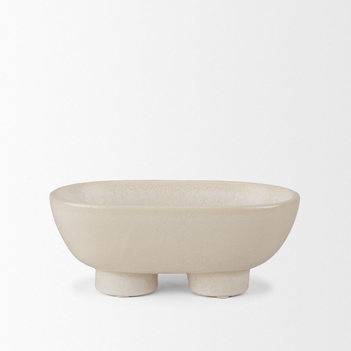 Tyren Glazed Decorative Round Ceramic Bowl-Decorative Bowls-DECOROLALA