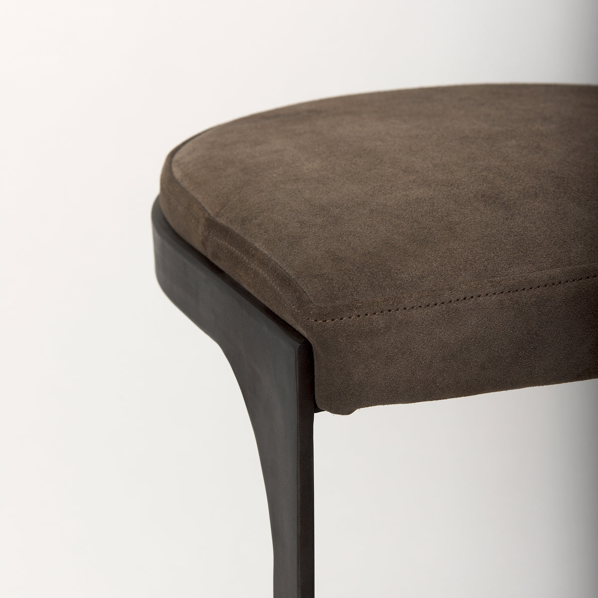 Tyson 17L x 18W x 31H Brown/Gray Suede W/ Metal Frame Bar Stool-Bar Stools-DECOROLALA