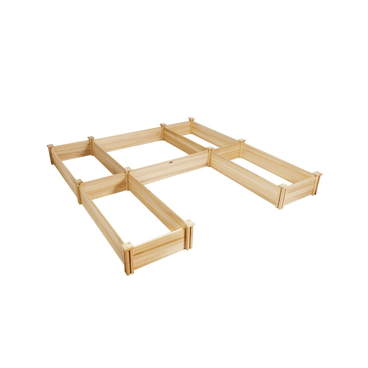 U-Shaped Wooden Garden Raised Bed for Backyard and Patio-Natural-Raised Garden Beds-DECOROLALA