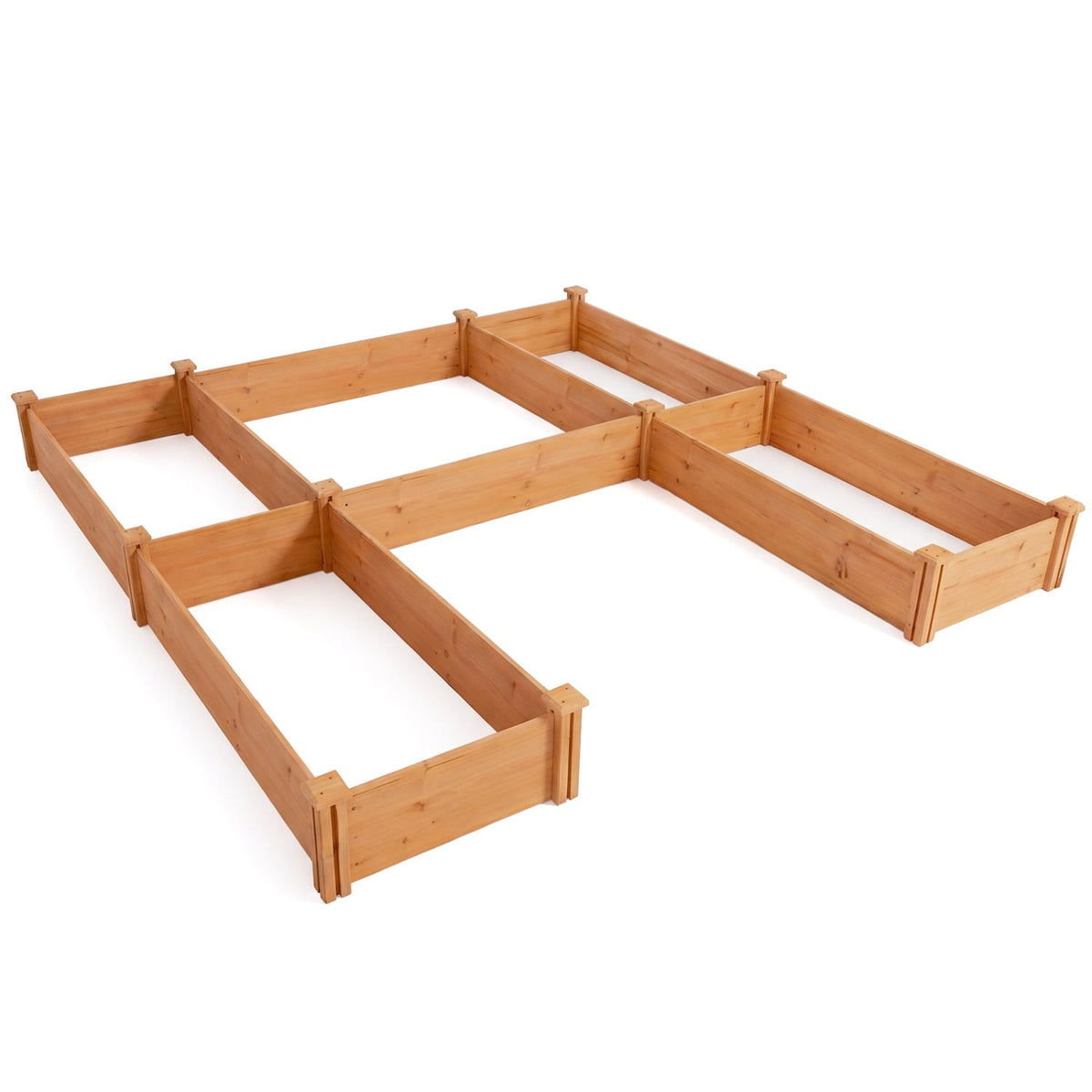 U-Shaped Wooden Garden Raised Bed for Backyard and Patio-Orange-Raised Garden Beds-DECOROLALA