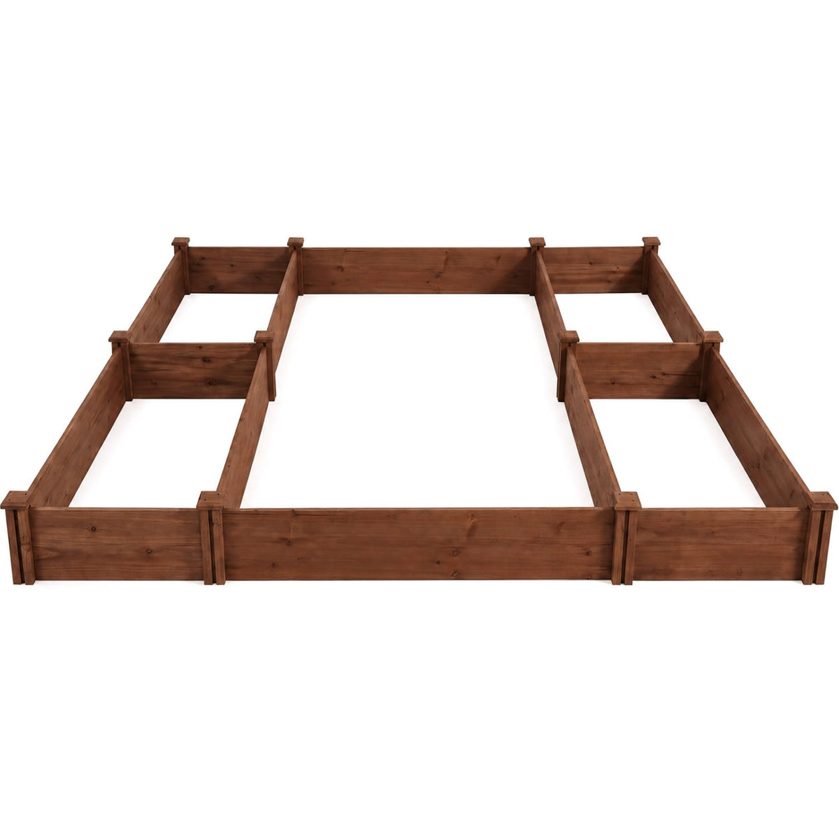 U-Shaped Wooden Garden Raised Bed for Backyard and Patio-Rustic Brown-Raised Garden Beds-DECOROLALA