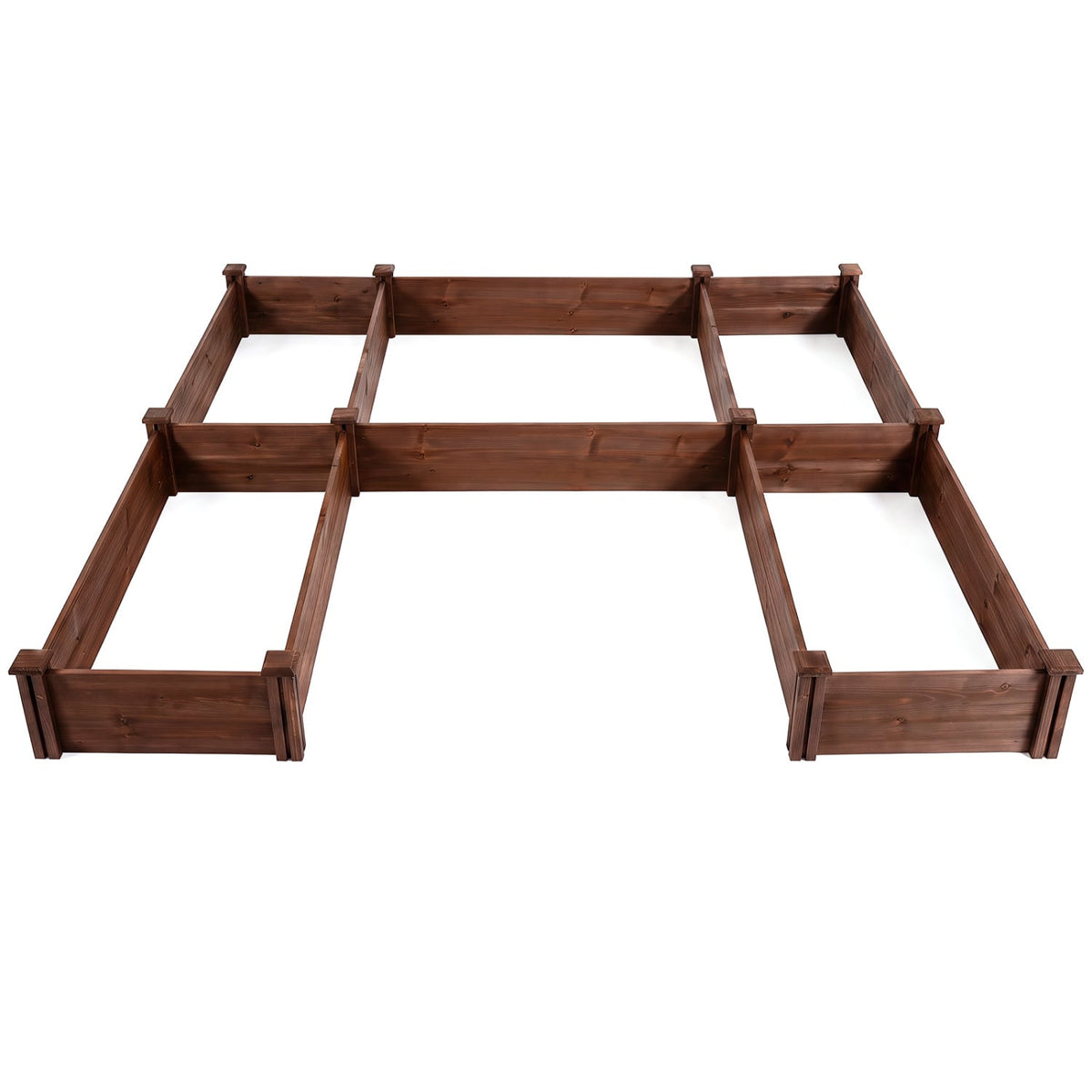 U-Shaped Wooden Garden Raised Bed for Backyard and Patio-Rustic Brown-Raised Garden Beds-DECOROLALA