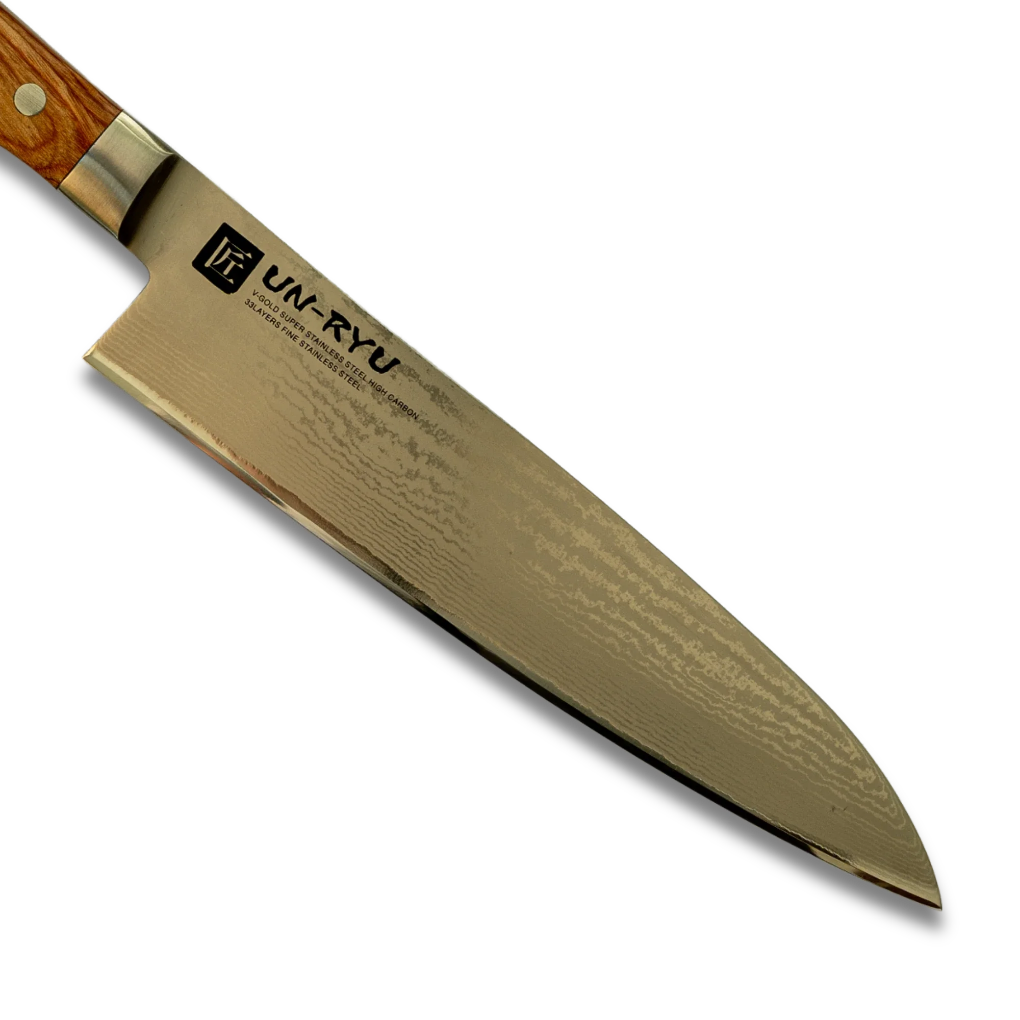 Un-Ryu 2-Piece Japanese Knife Set – VG-10 33-Layer Gyuto 210mm & Santoku 170mm-4