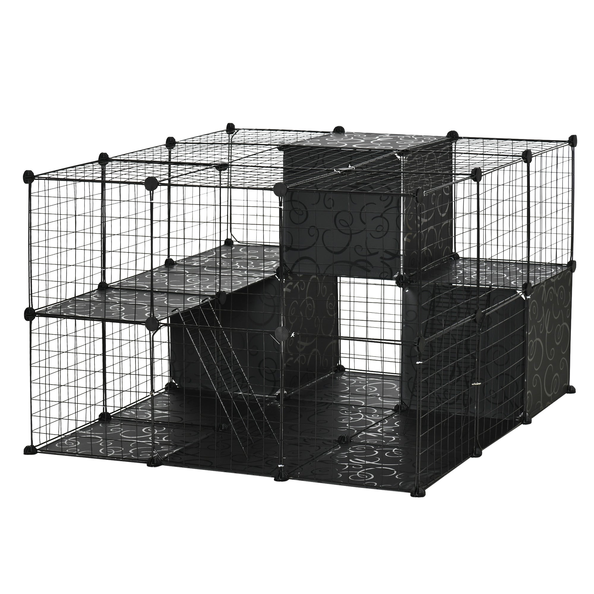 Parc de jeu pour animaux composé de 56 panneaux, petite cage pour lapin