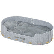 Dog Bed, Cat Bed with Washable Removable Cushion, Scratch-Resistant, Felt Cat Couch Sofa for Small Medium Dogs, Grey