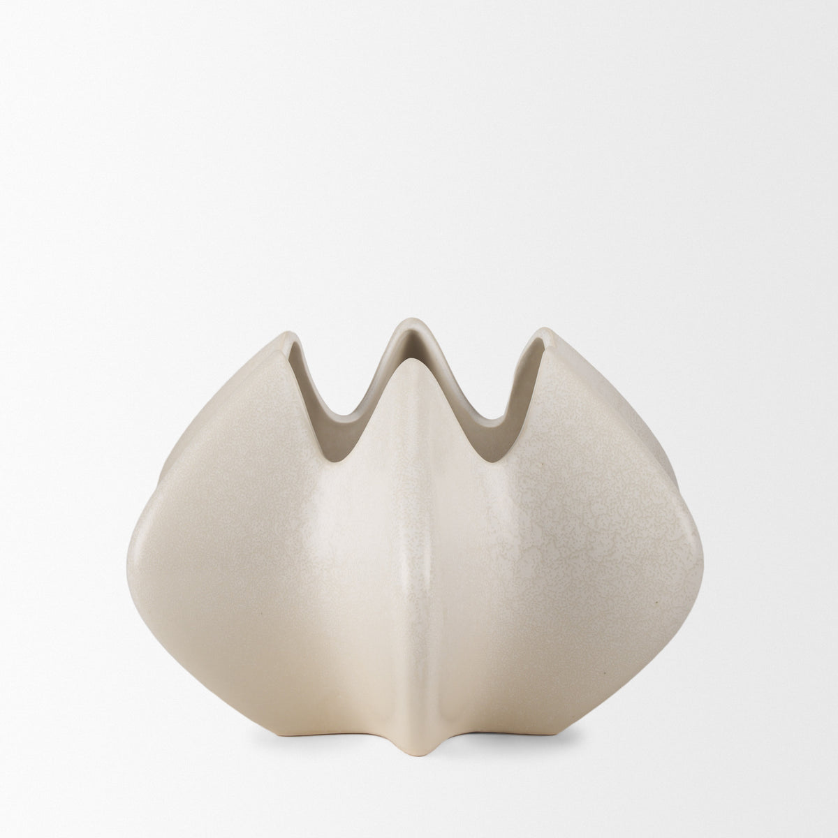 Ulrich Sculptural Cream Glazed Ceramic Vase-Vase-DECOROLALA