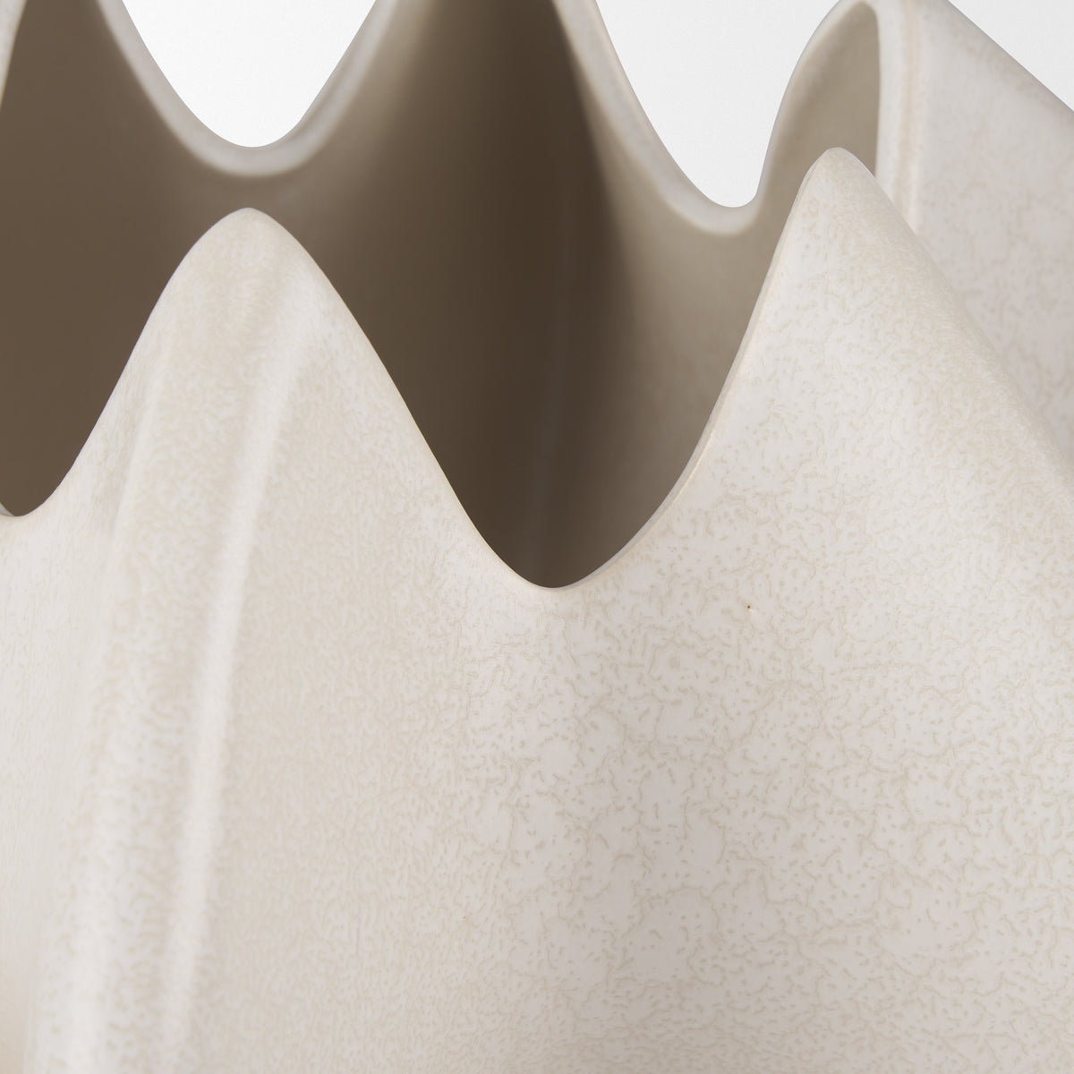 Ulrich Sculptural Cream Glazed Ceramic Vase-Vase-DECOROLALA