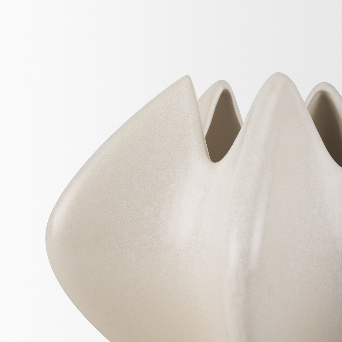 Ulrich Sculptural Cream Glazed Ceramic Vase-Vase-DECOROLALA