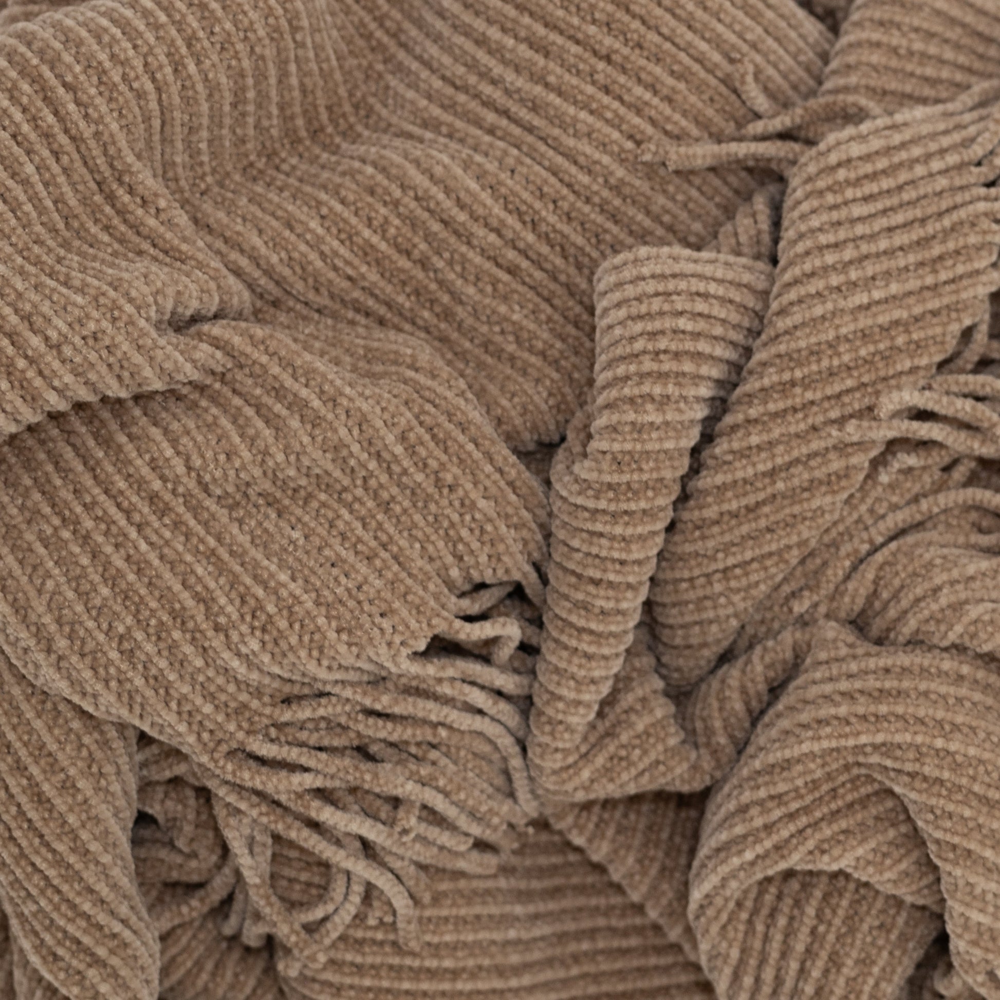 Ultra Soft Taupe Chenille Throw Blanket 50"x 60"-Throw Blankets-DECOROLALA