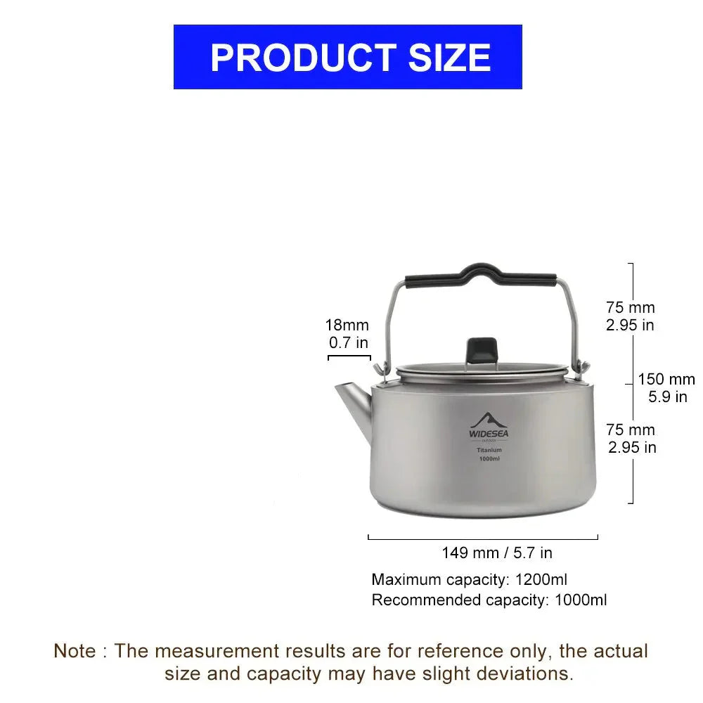 Ultralight Titanium Camping Kettle Outdoor Tea & Coffee Pot Grey-Camp Cooking-DECOROLALA