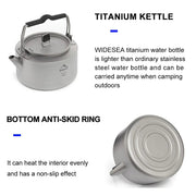 Ultralight Titanium Camping Kettle Outdoor Tea & Coffee Pot Grey-Camp Cooking-DECOROLALA
