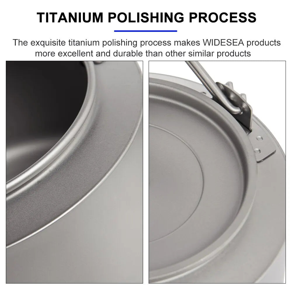 Ultralight Titanium Camping Kettle Outdoor Tea & Coffee Pot Grey-Camping Cookware & Dinnerware-DECOROLALA