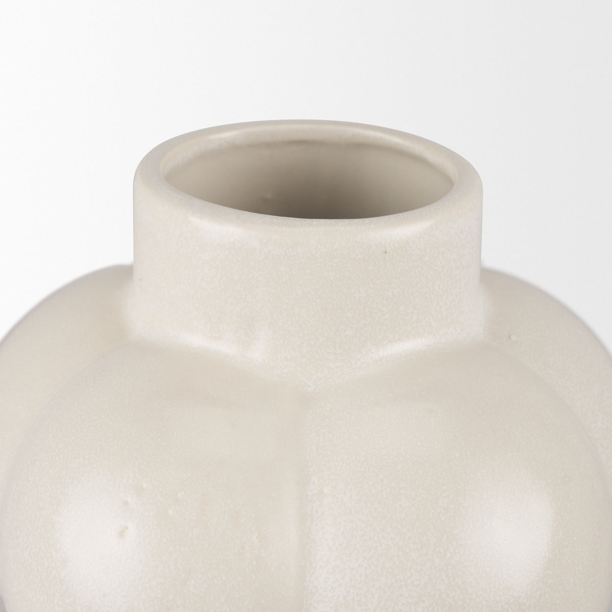 Ulvi Cream Glazed Bubble Ceramic Vase-Vase-DECOROLALA