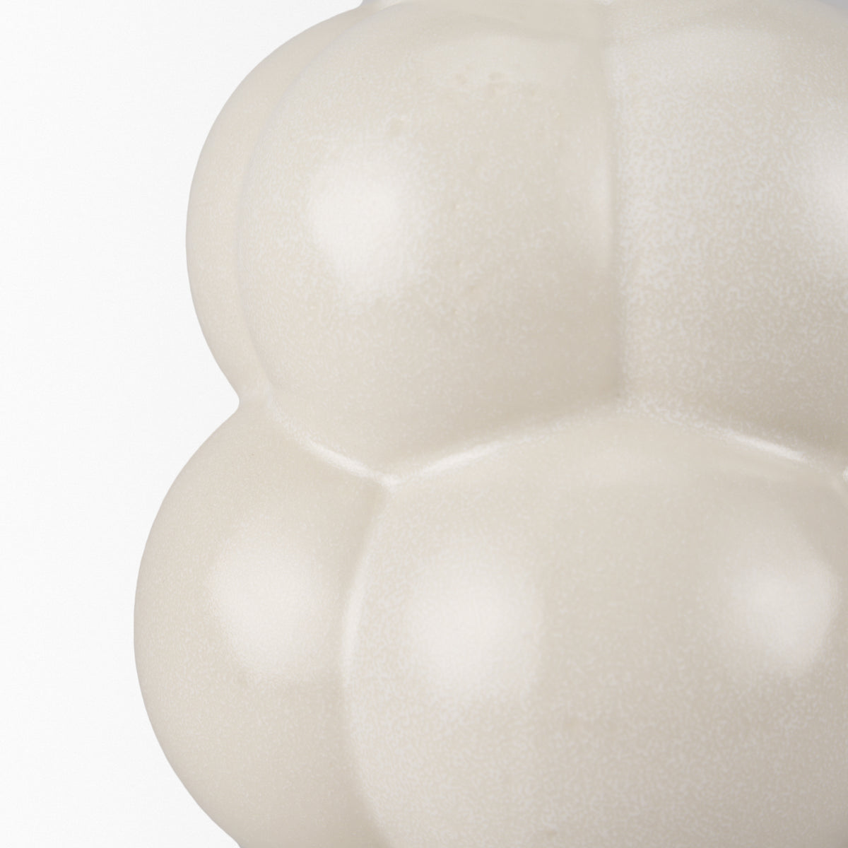 Ulvi Cream Glazed Bubble Ceramic Vase-Vase-DECOROLALA