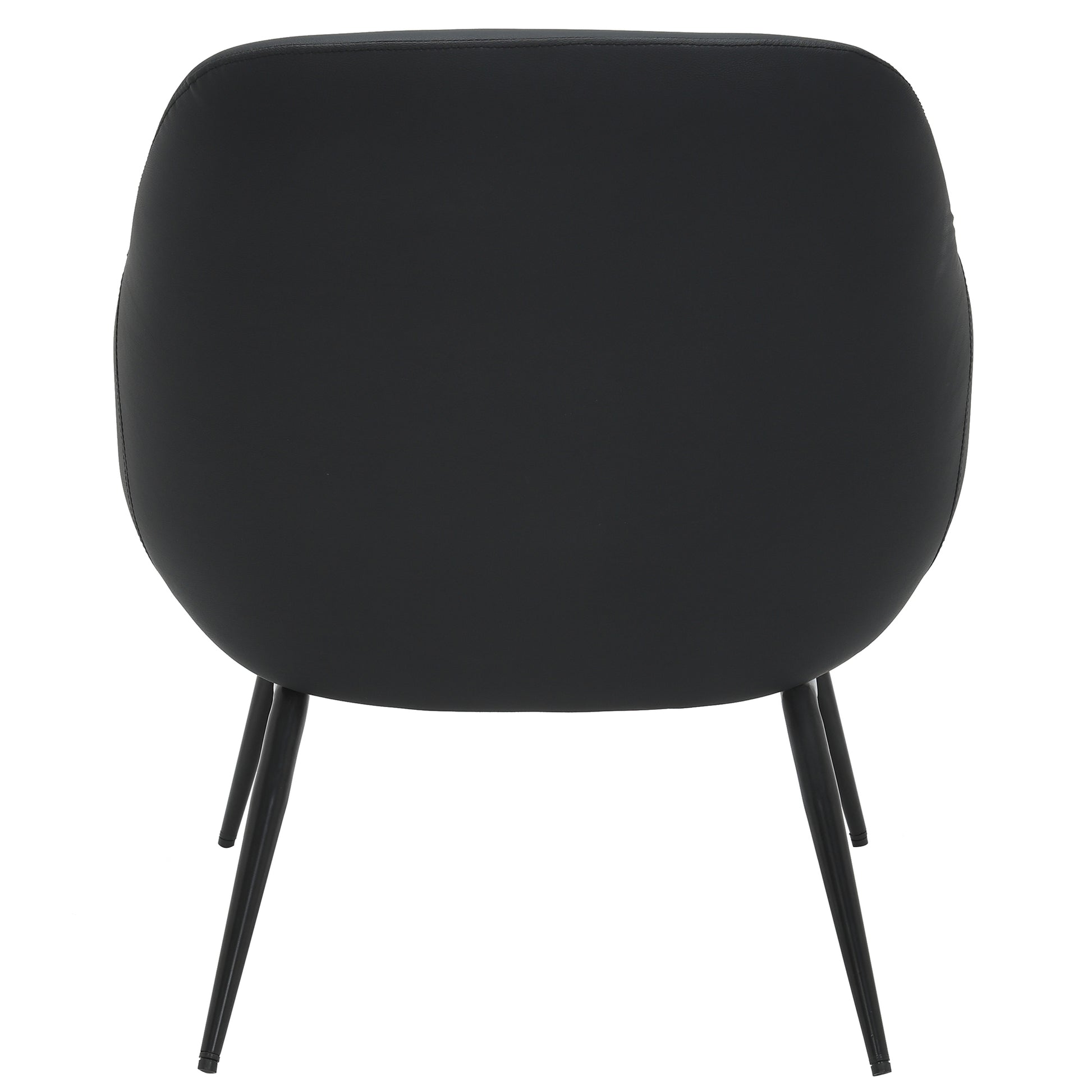 Umber Accent Chair - Black Faux Leather Walnut Finish-DECOROLALA