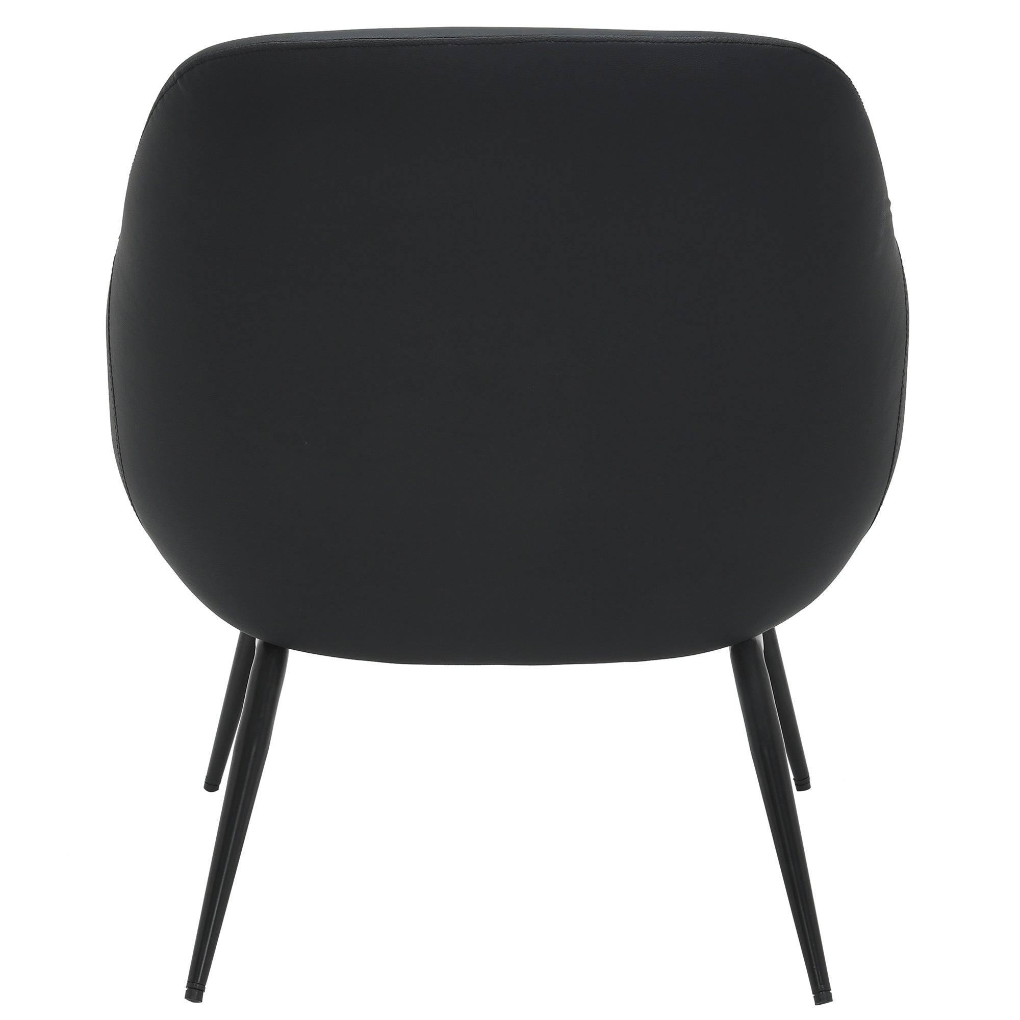 Umber Accent Chair - Black Faux Leather Walnut Finish-DECOROLALA