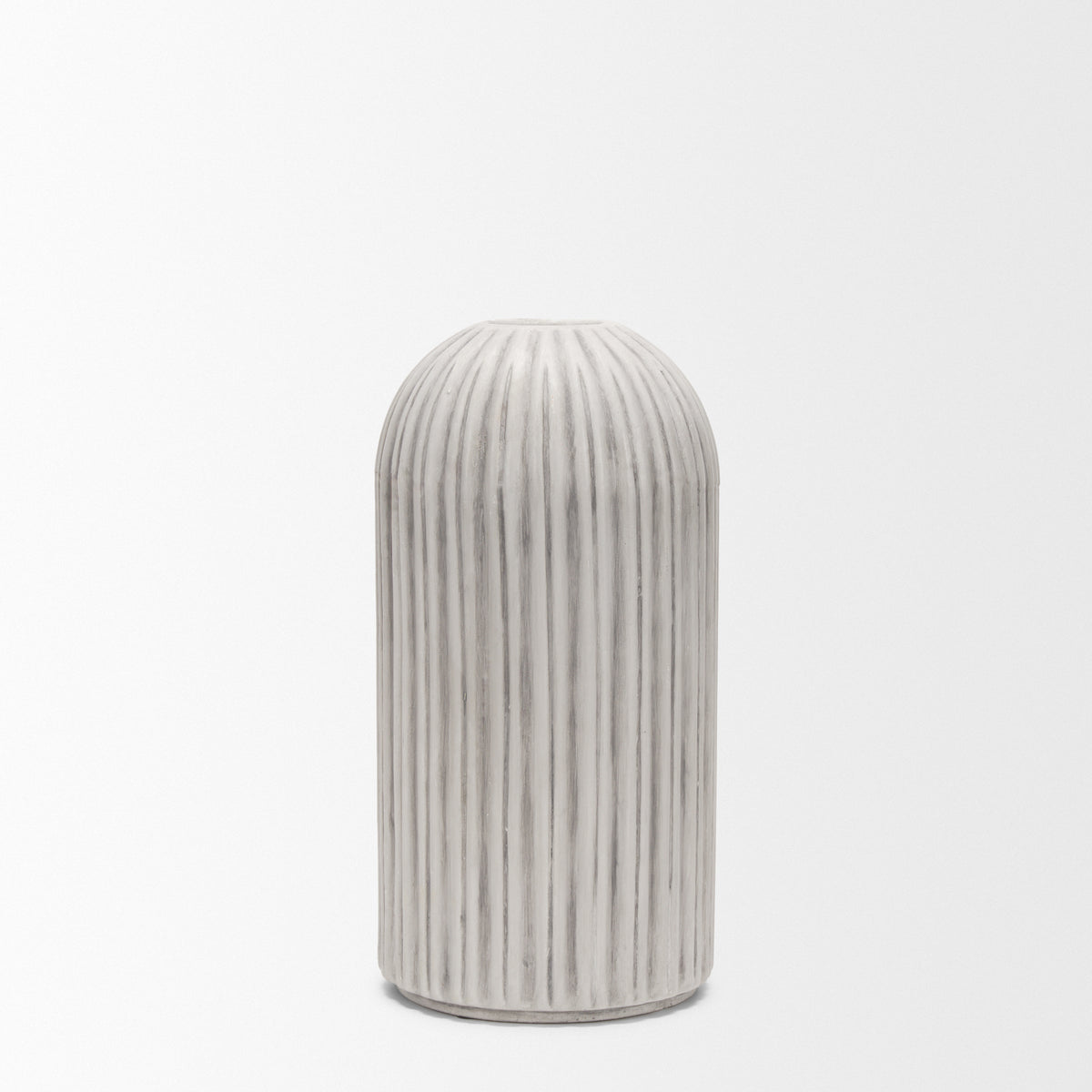 Ummi Small Off White w/ Gray Antiquing Ceramic Vase-Vase-DECOROLALA
