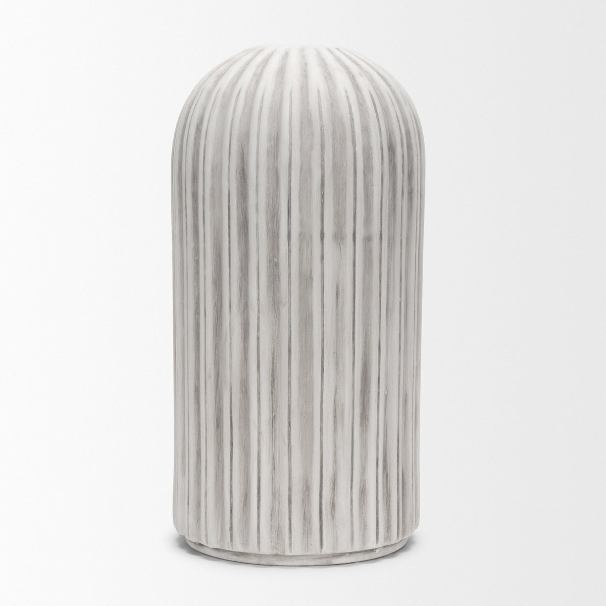 Ummi Tall Ceramic Vase - Off White with Gray Antiquing-Vases-DECOROLALA