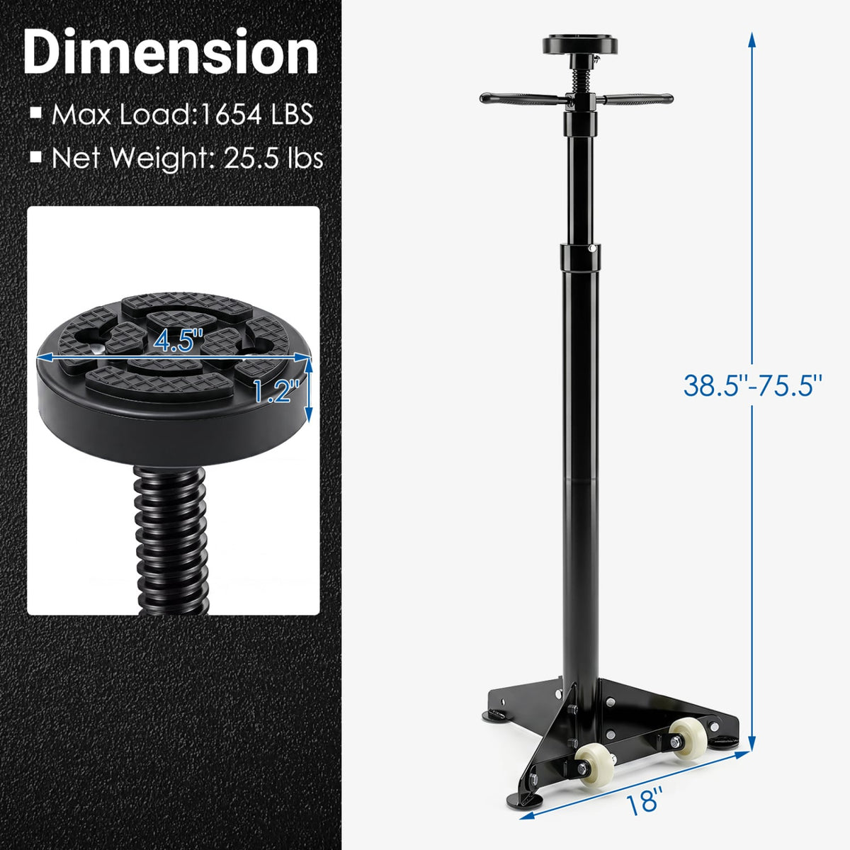 Underhoist Support Stand for Vehicle Components Support-Black-Garages-DECOROLALA