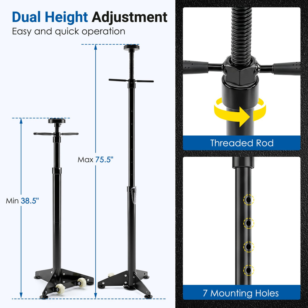 Underhoist Support Stand for Vehicle Components Support-Black-Garages-DECOROLALA
