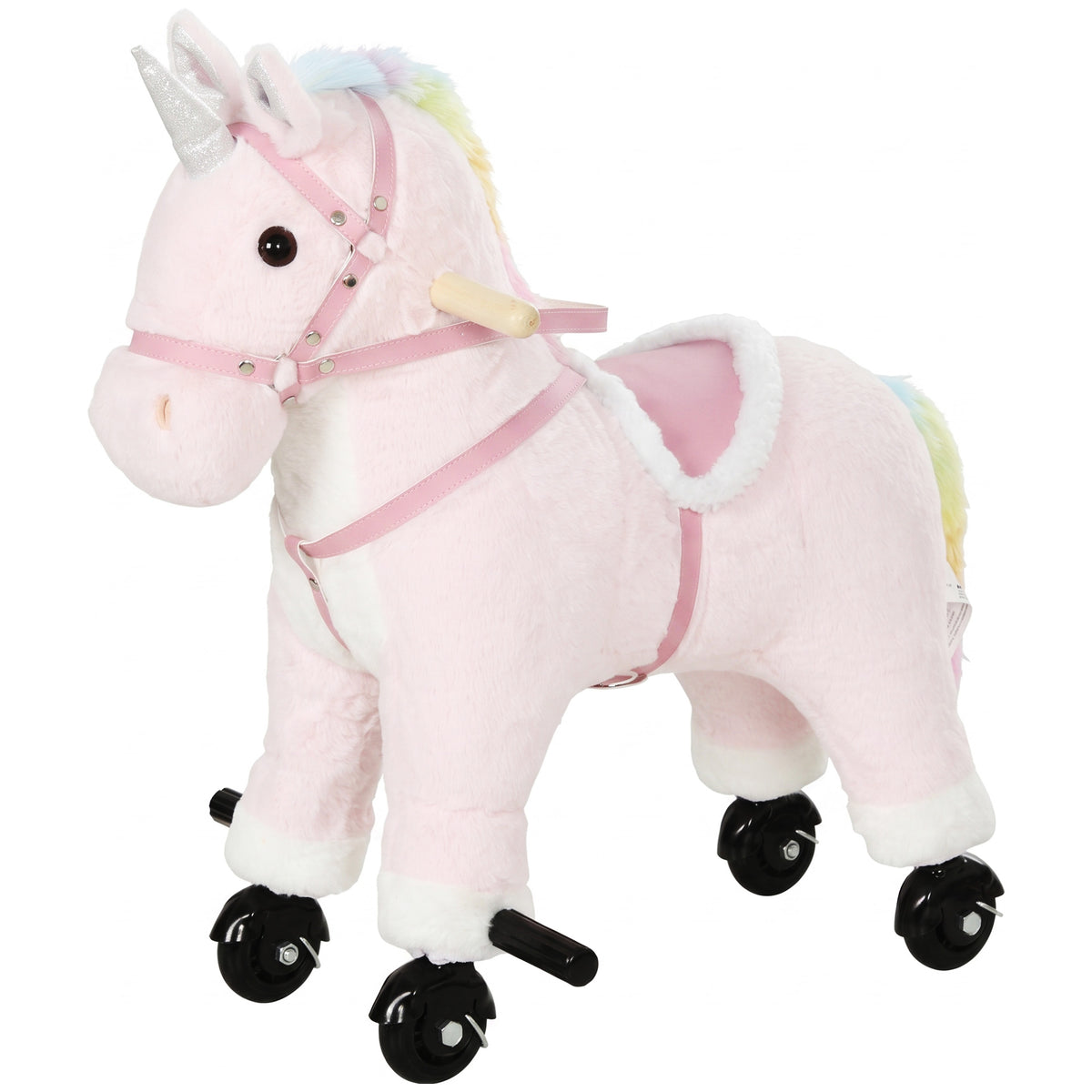 Unicorn Ride on Toy for Girls 2-5 Years, Ride On Unicorn with Wheels and Sounds for Active Play, Birthday Gift, Pink-Toys & Games > Baby & Toddler Toys > Riding & Rocking Toys > Rocking Horses-DECOROLALA