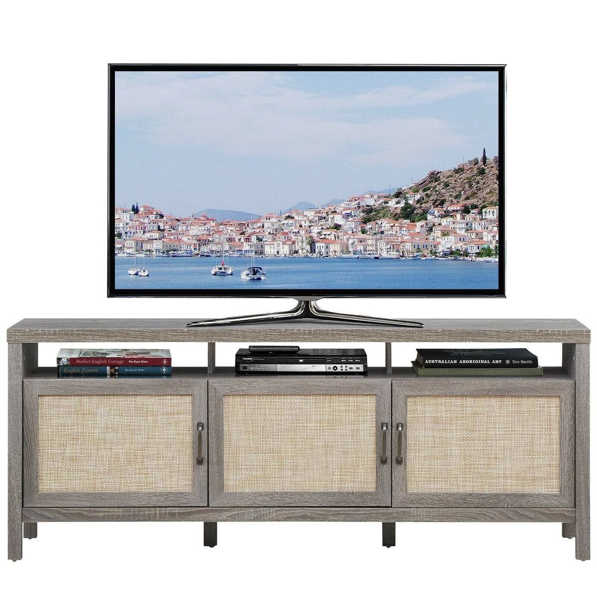 Universal TV Stand Entertainment Media Center for TV's up to 65 Inch-Gray-Entertainment Centers & TV Stands-DECOROLALA