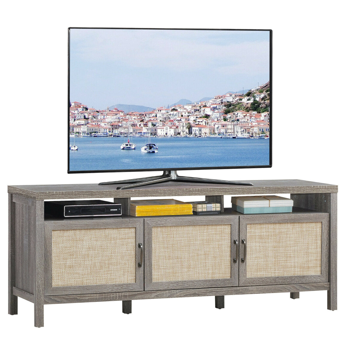 Universal TV Stand Entertainment Media Center for TV's up to 65 Inch-Gray-Entertainment Centers & TV Stands-DECOROLALA