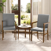 Upholstered Accent Chairs Set of 2 with High Back and Solid Wooden Frame-Gray-Accent Chairs-DECOROLALA