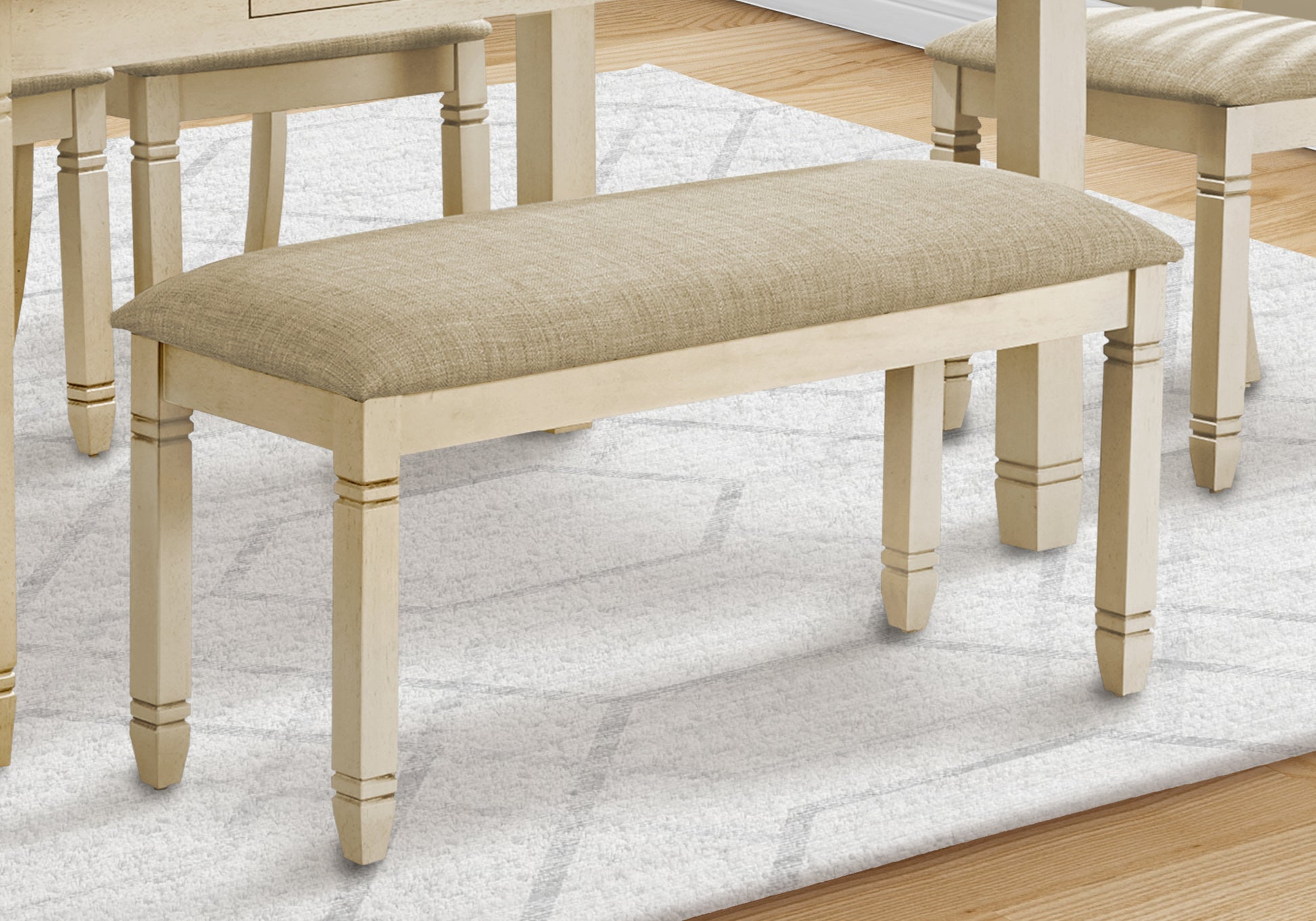Upholstered Bench 41"L Grey Fabric-Bench-DECOROLALA