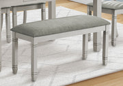 Upholstered Bench 41"L Grey Fabric-Bench-DECOROLALA
