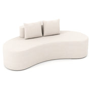 Upholstered Curved Sofa with 2 Cozy Pillows-Beige-Sofas & Loveseats-DECOROLALA