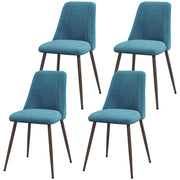 Upholstered Dining Chairs Set of 4 - Blue Velvet-DECOROLALA