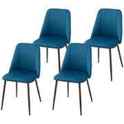Upholstered Dining Chairs Set of 4 Dark Blue Velvet-DECOROLALA