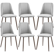 Upholstered Dining Chairs Set of 6 Grey Velvet-DECOROLALA