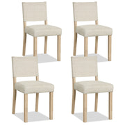 Upholstered Dining Chairs with Solid Rubber Wood Legs Set of 4-Beige-Dining Chairs-DECOROLALA