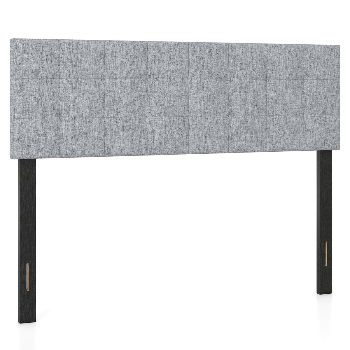 Upholstered Headboard - Queen/Full Size Grid Quilted Linen Fabric-Headboards-DECOROLALA