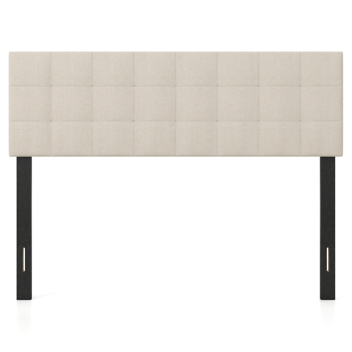 Upholstered Headboard - Queen/Full Size Grid Quilted Linen Fabric-Headboards-DECOROLALA