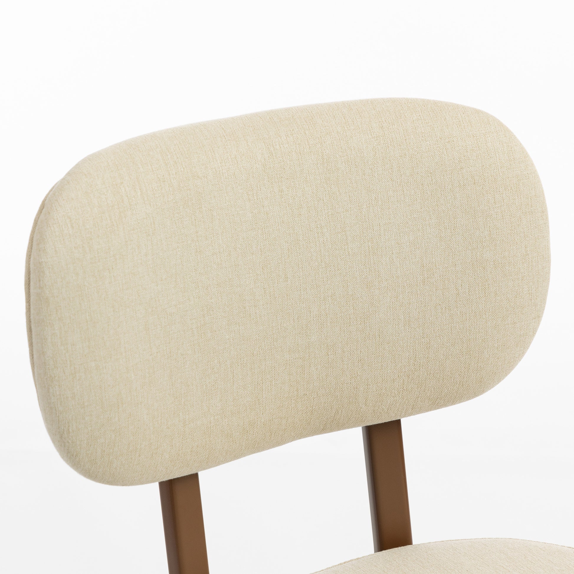 Upholstered Linen Fabric Kitchen Chairs, Modern Dining Chairs Set of 2 with Metal Legs, Beige-Home Furnishings > Kitchen & Dining Furniture > Dining Chairs-DECOROLALA