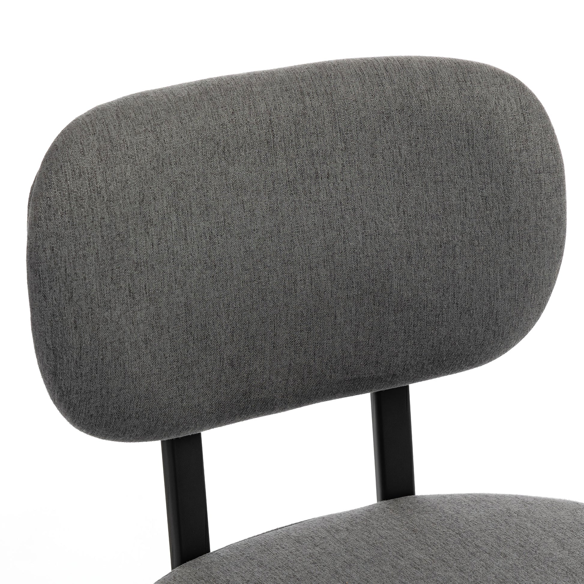 Upholstered Linen Fabric Kitchen Chairs, Modern Dining Chairs Set of 2 with Metal Legs, Grey-Home Furnishings > Kitchen & Dining Furniture > Dining Chairs-DECOROLALA