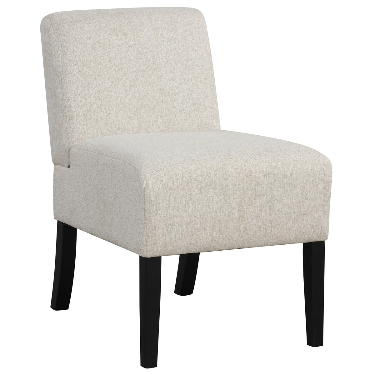 Upholstered Living Room Chair with Rubber Wood Legs-Beige-Dining Chairs-DECOROLALA