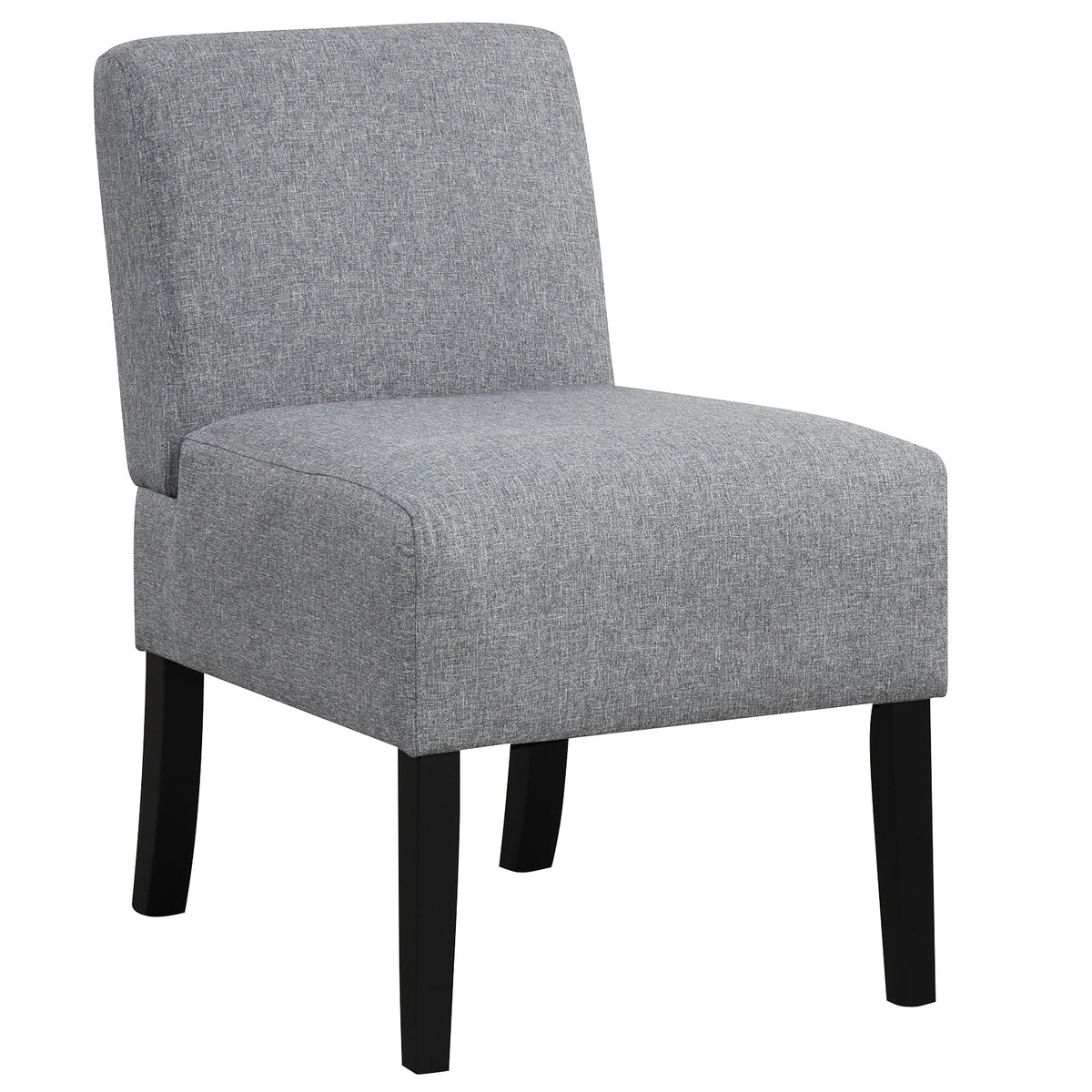Upholstered Living Room Chair with Rubber Wood Legs-Dark Gray-Dining Chairs-DECOROLALA