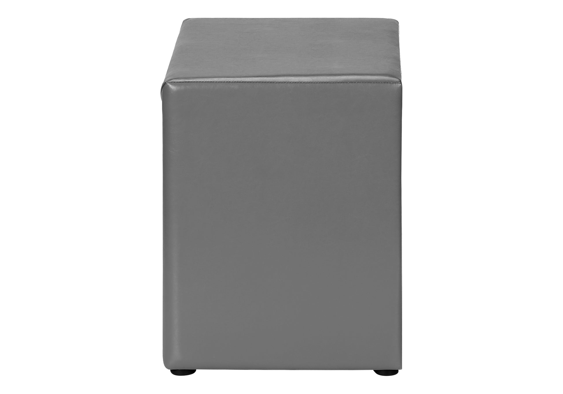 Upholstered Nightstand Grey Leather-Look 2-Drawer-Nighstand-DECOROLALA