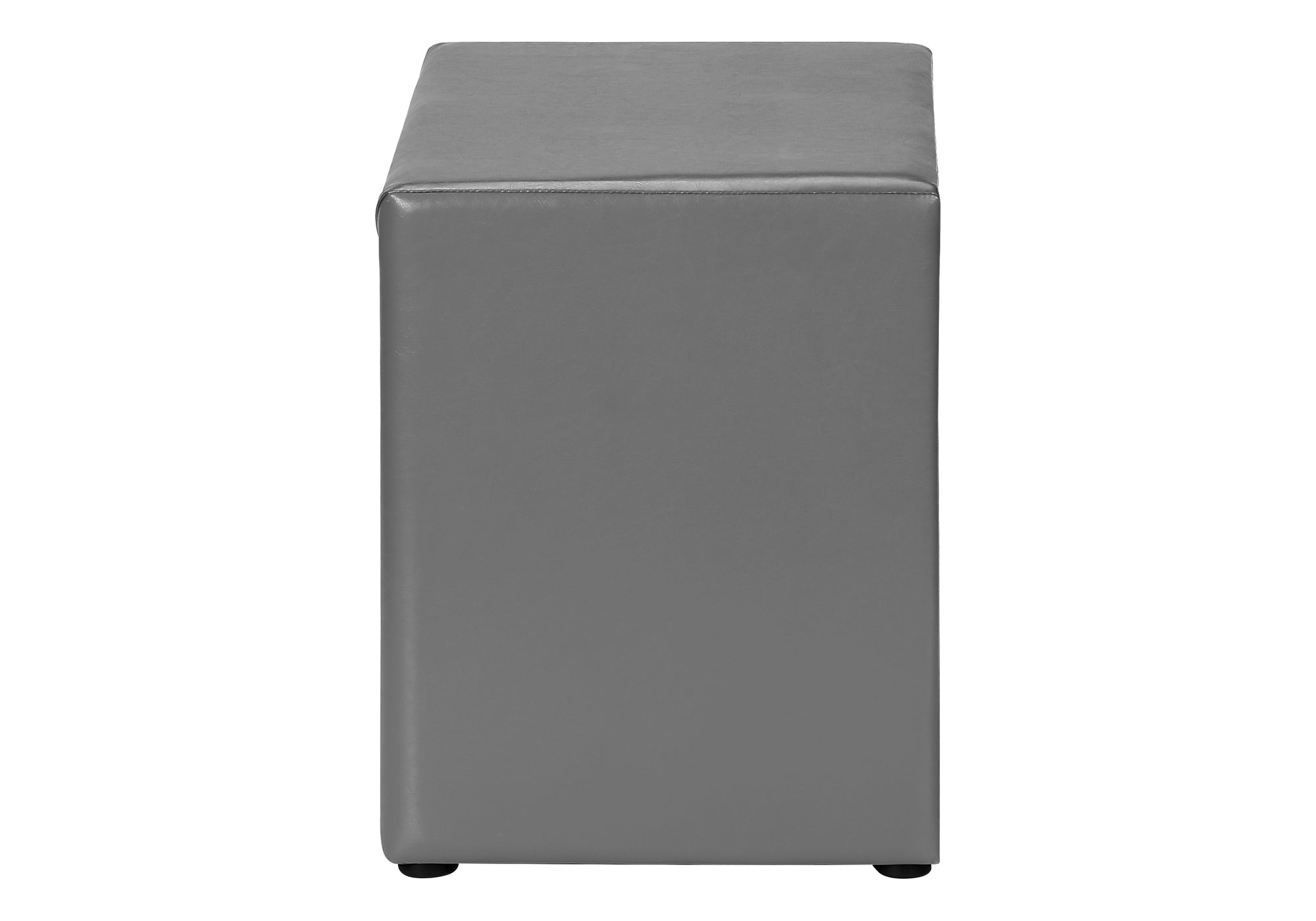 Upholstered Nightstand Grey Leather-Look 2-Drawer-Nighstand-DECOROLALA