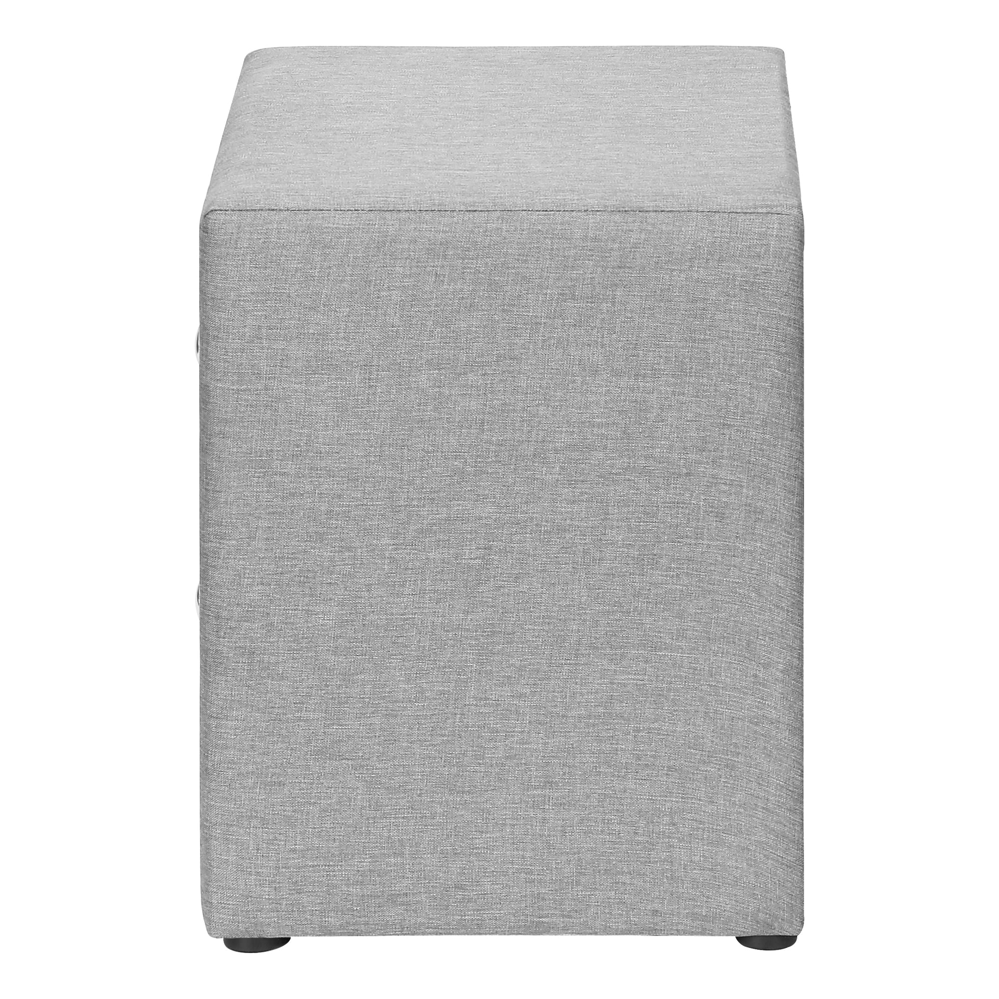 Upholstered Nightstand Grey Leather-Look 2-Drawer-Nighstand-DECOROLALA