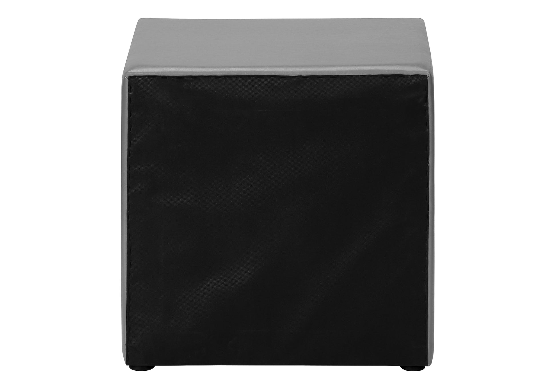 Upholstered Nightstand Grey Leather-Look 2-Drawer-Nighstand-DECOROLALA