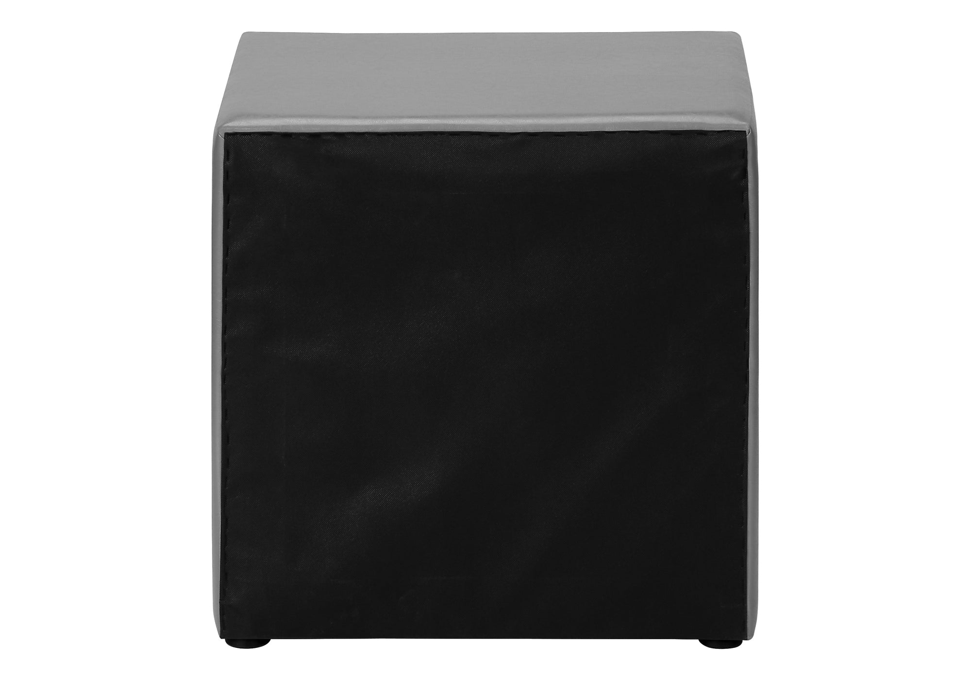 Upholstered Nightstand Grey Leather-Look 2-Drawer-Nighstand-DECOROLALA