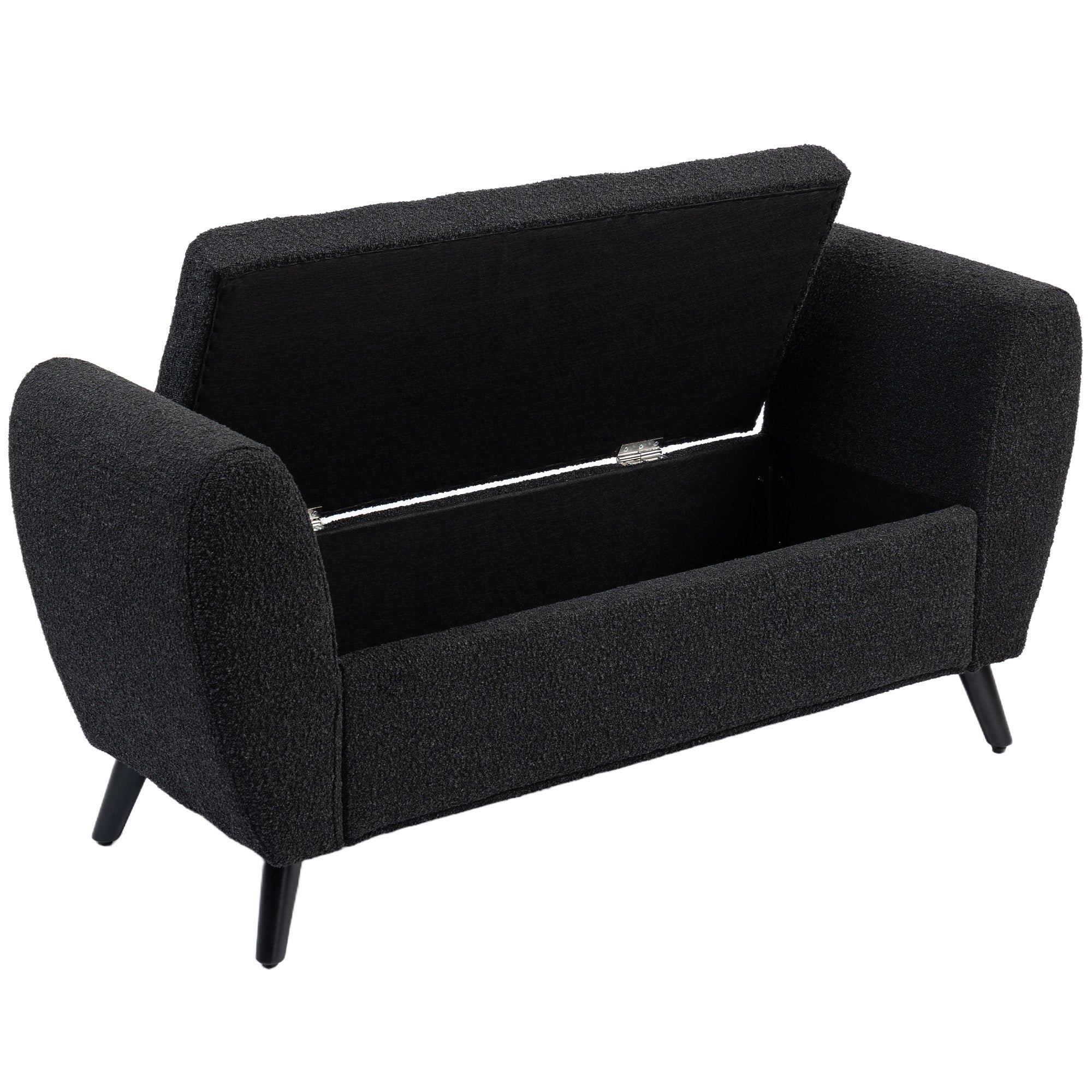 Upholstered Storage Bench - Black 55.1" Modern-DECOROLALA