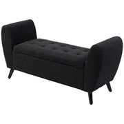 Upholstered Storage Bench - Black 55.1" Modern-DECOROLALA