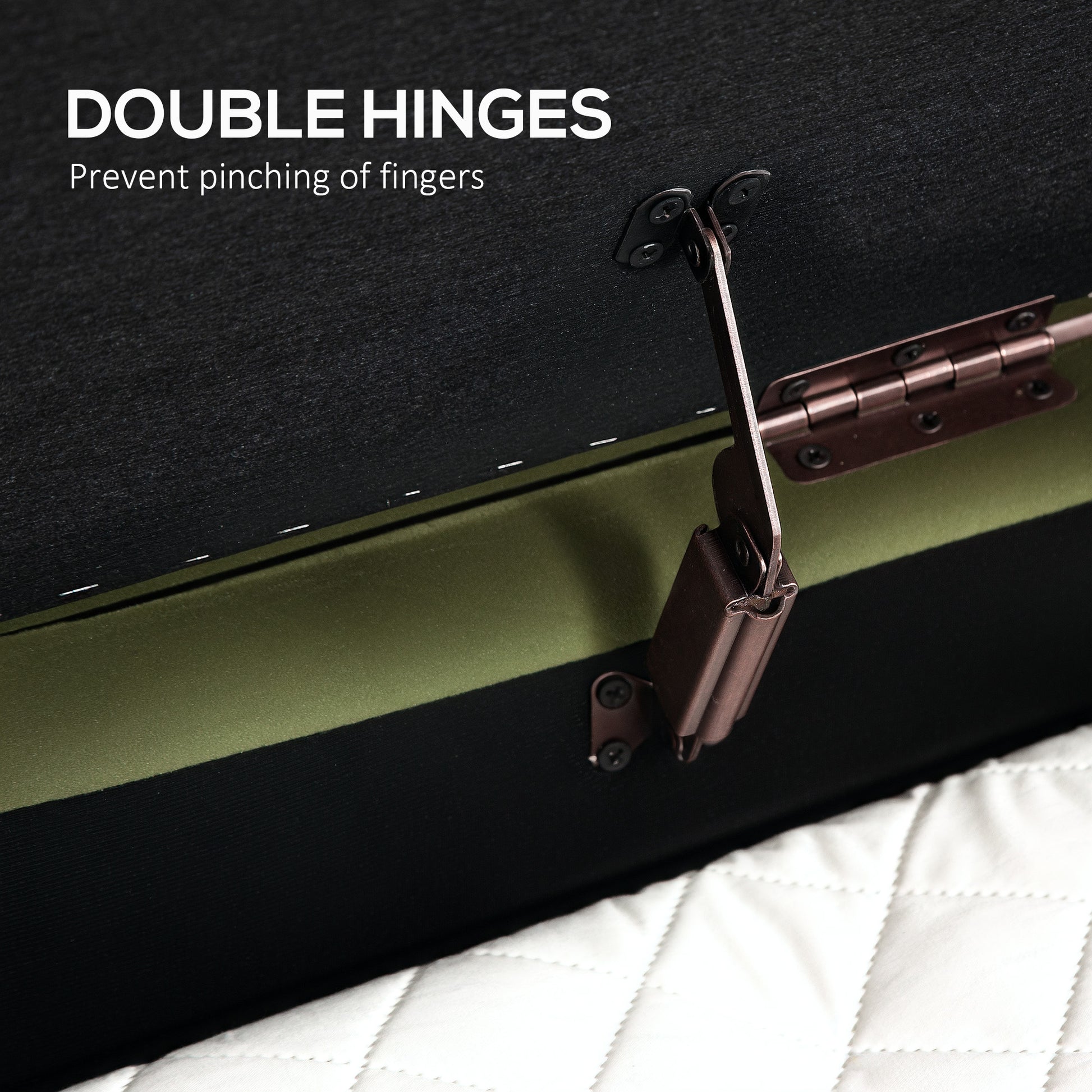 Upholstered Storage Bench - Dark Green Channel Tufted-DECOROLALA